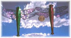 Red and Green Miniature Dragonfly Kites by Tom Tinney