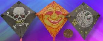 Three Diamond Eddy Miniature Kites by Tom Tinney